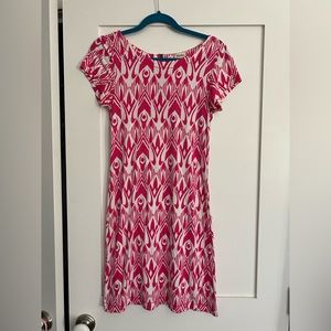 Hatley Women’s XS Stretch T Shirt Style Dress Pink Ikat White Spring Easter